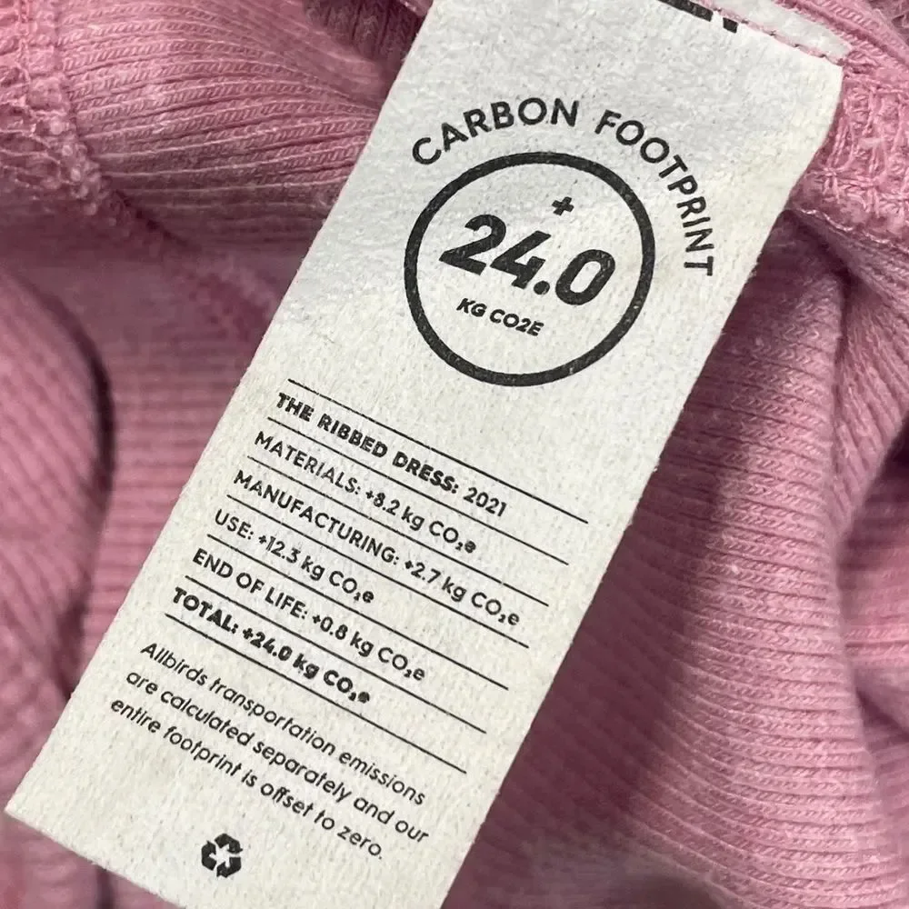 Allbirds Ribbed Tank Dress, women’s size small, lavender baby pink sustainable